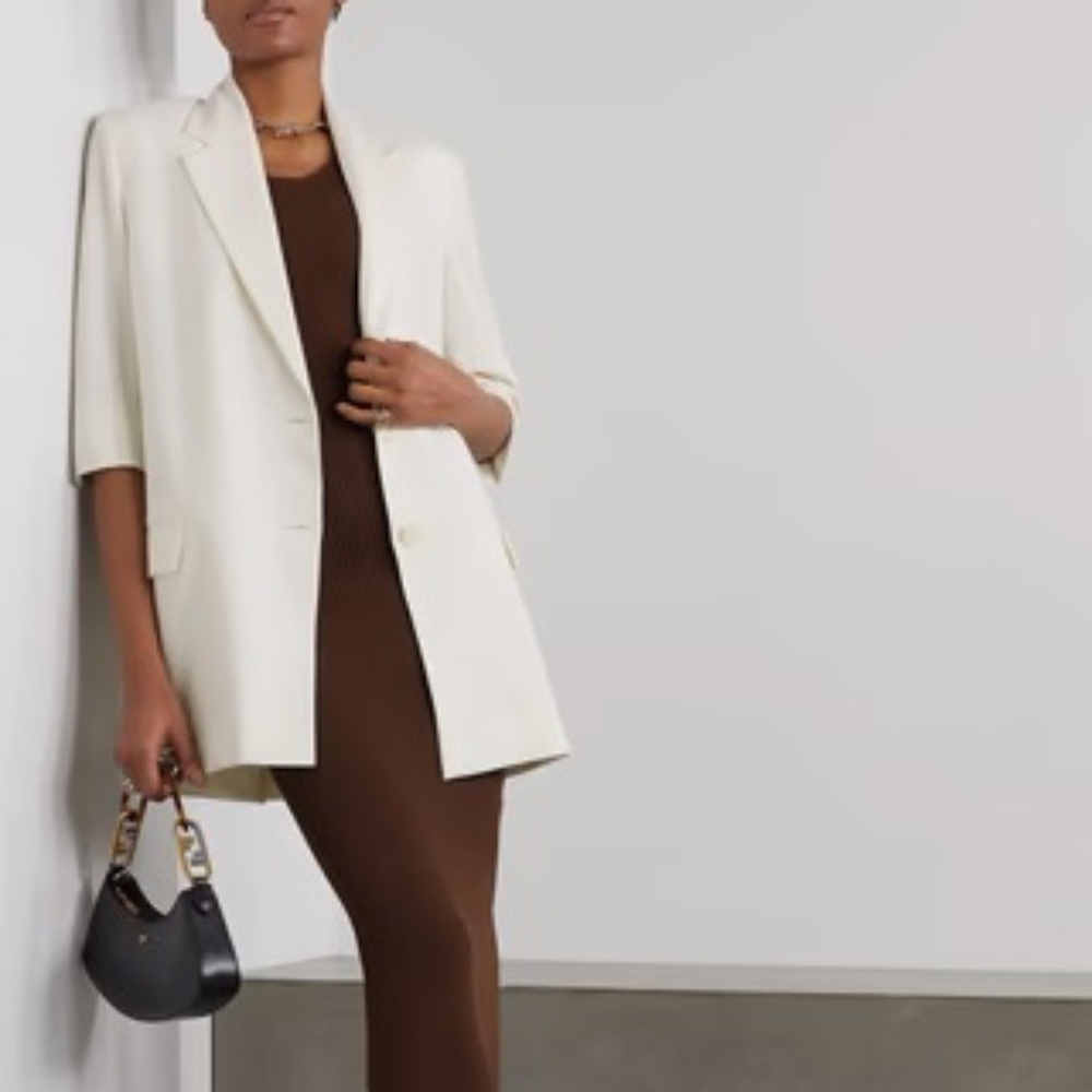 Bouguessa Martina Crepe Blazer off white